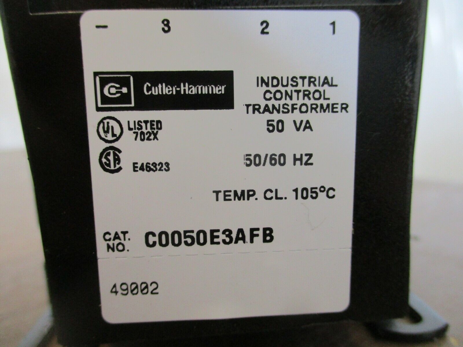 Cutler-Hammer Control Transformer C0050E3AFB 50VA Pri: 208/277V Sec: 120V Used