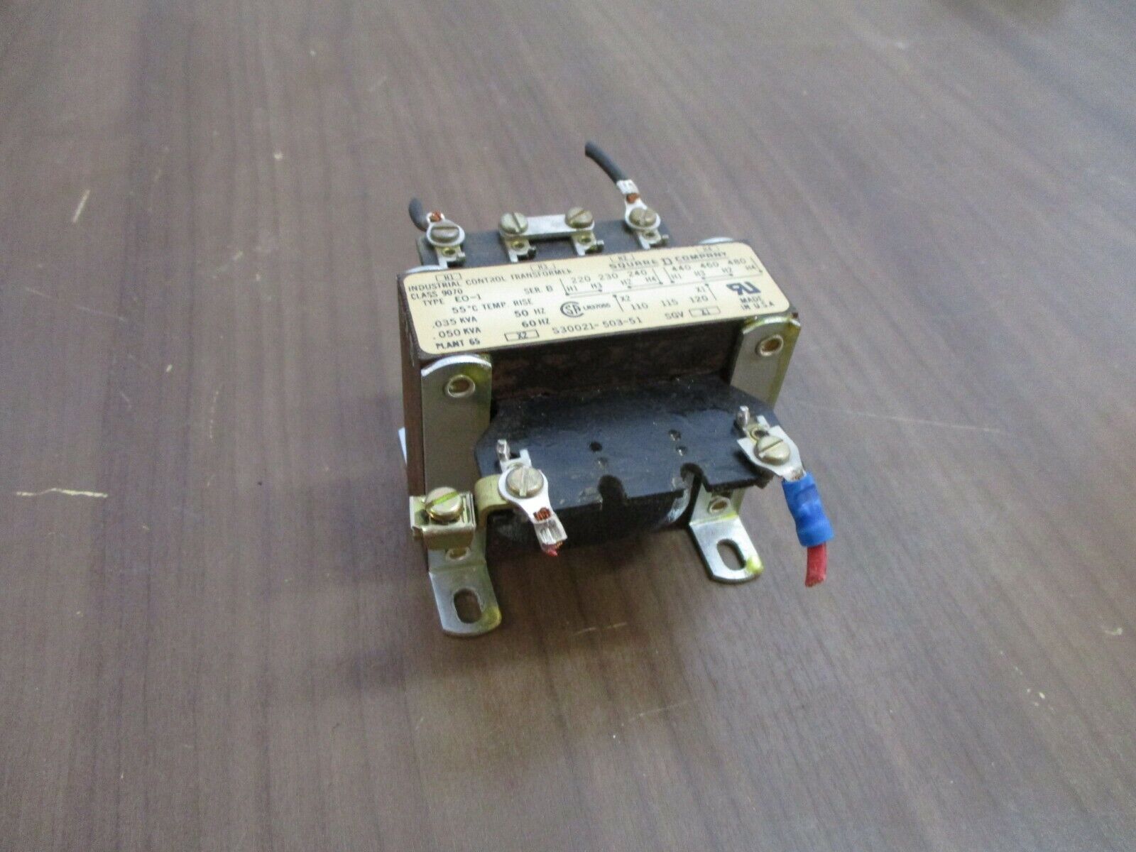 Square D Control Transformer 9070 EO-1 Ser. B 0.050kVA Pri: 240/480V Sec: 120V