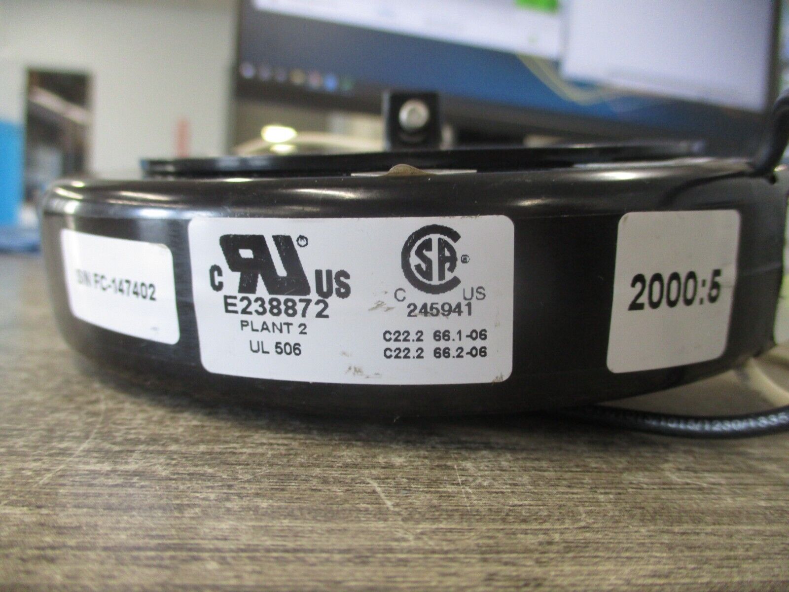 Flex-Core Current Transformer 19RL-202 Ratio 2000:5A 600V 50-400Hz 10kV BIL Used