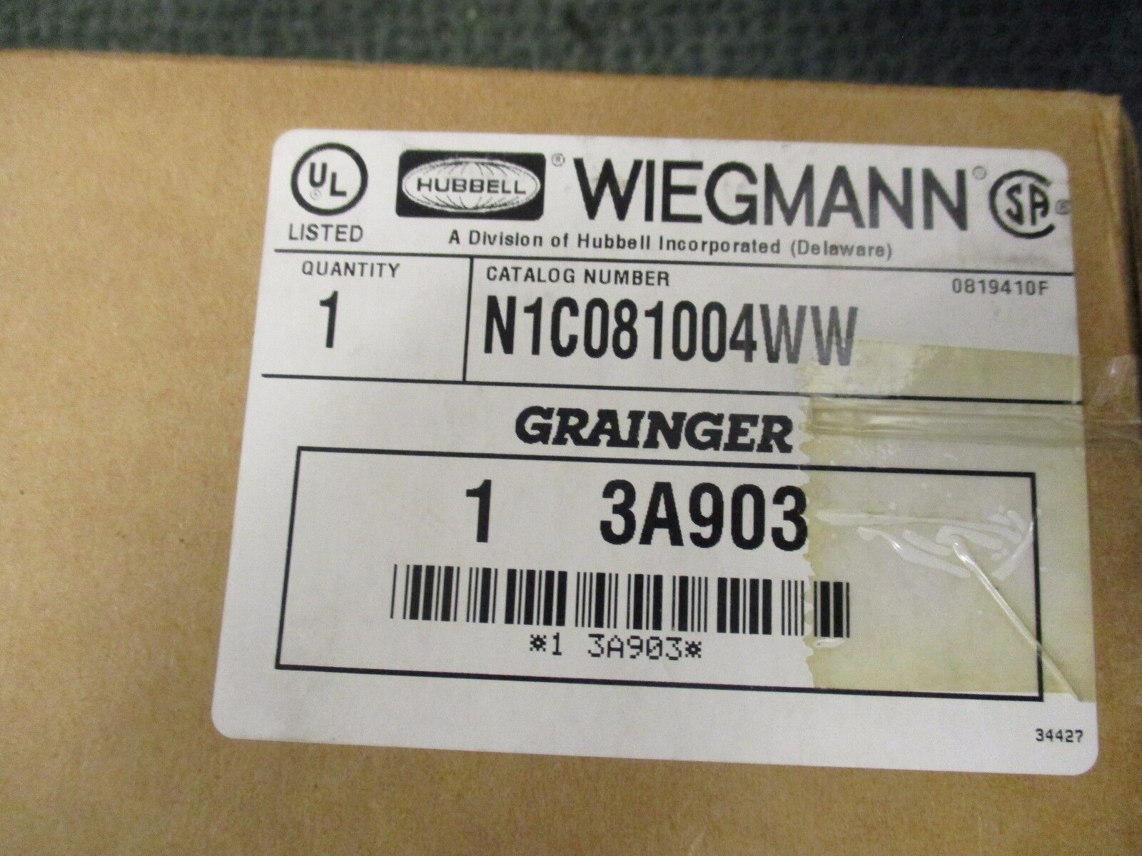 Wiegmann Type 1 Enclosure N1C081004WW Size: 8x10x4" New Surplus