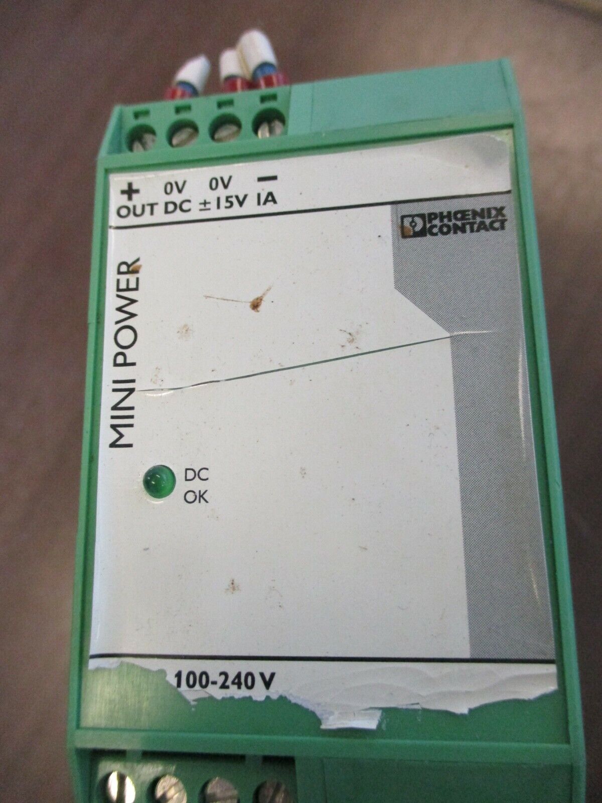 Phoenix Contact Mini Power Power Supply MINI-PS-100-240AC/2X15DC/1 Used