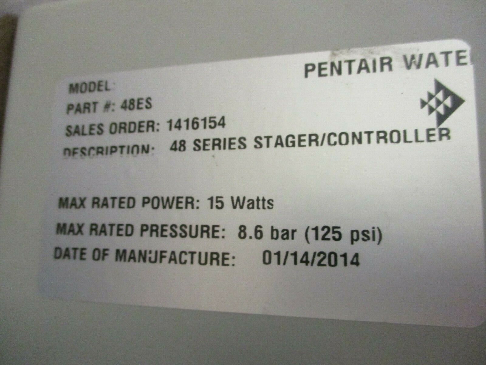 Pentair 48 Series Stager/Controller 48ES 15W 125PSI *Some Shelf Wear* Used