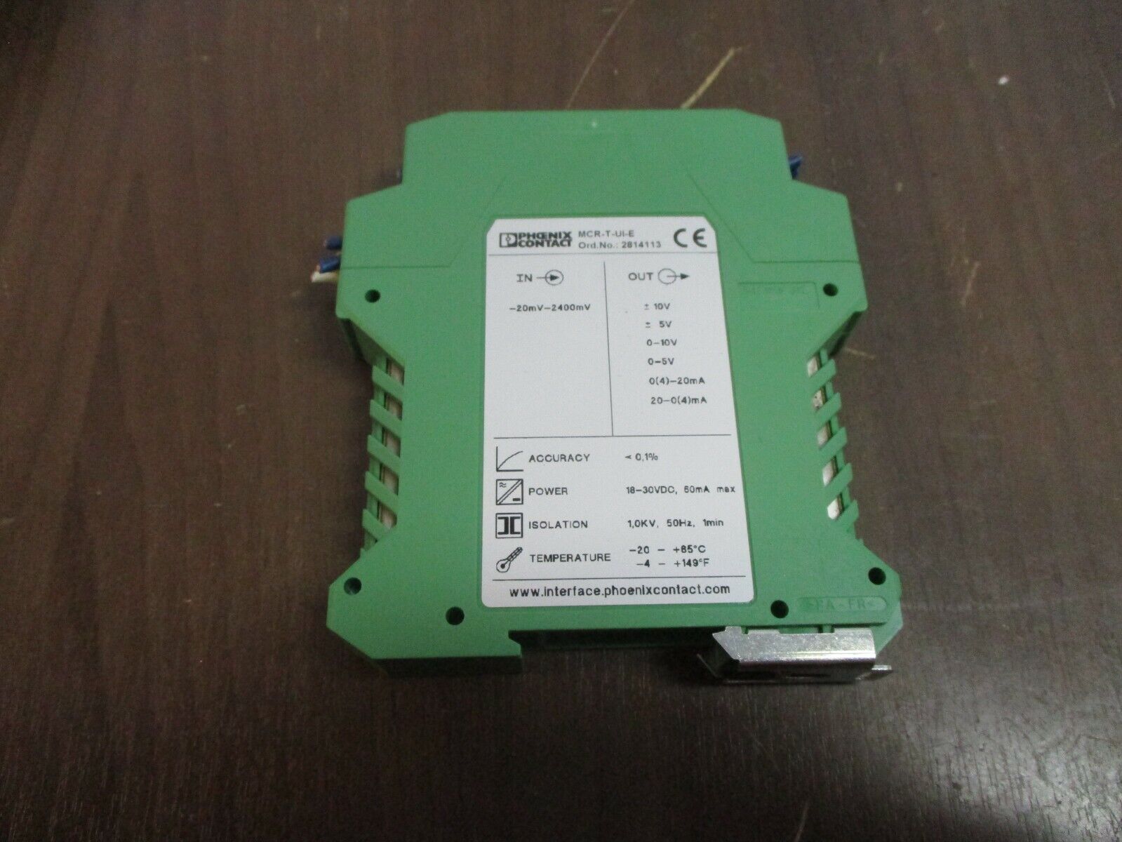 Phoenix Contact MCR-T-UI-E Temperature Transducer 2814113 24VDC Used