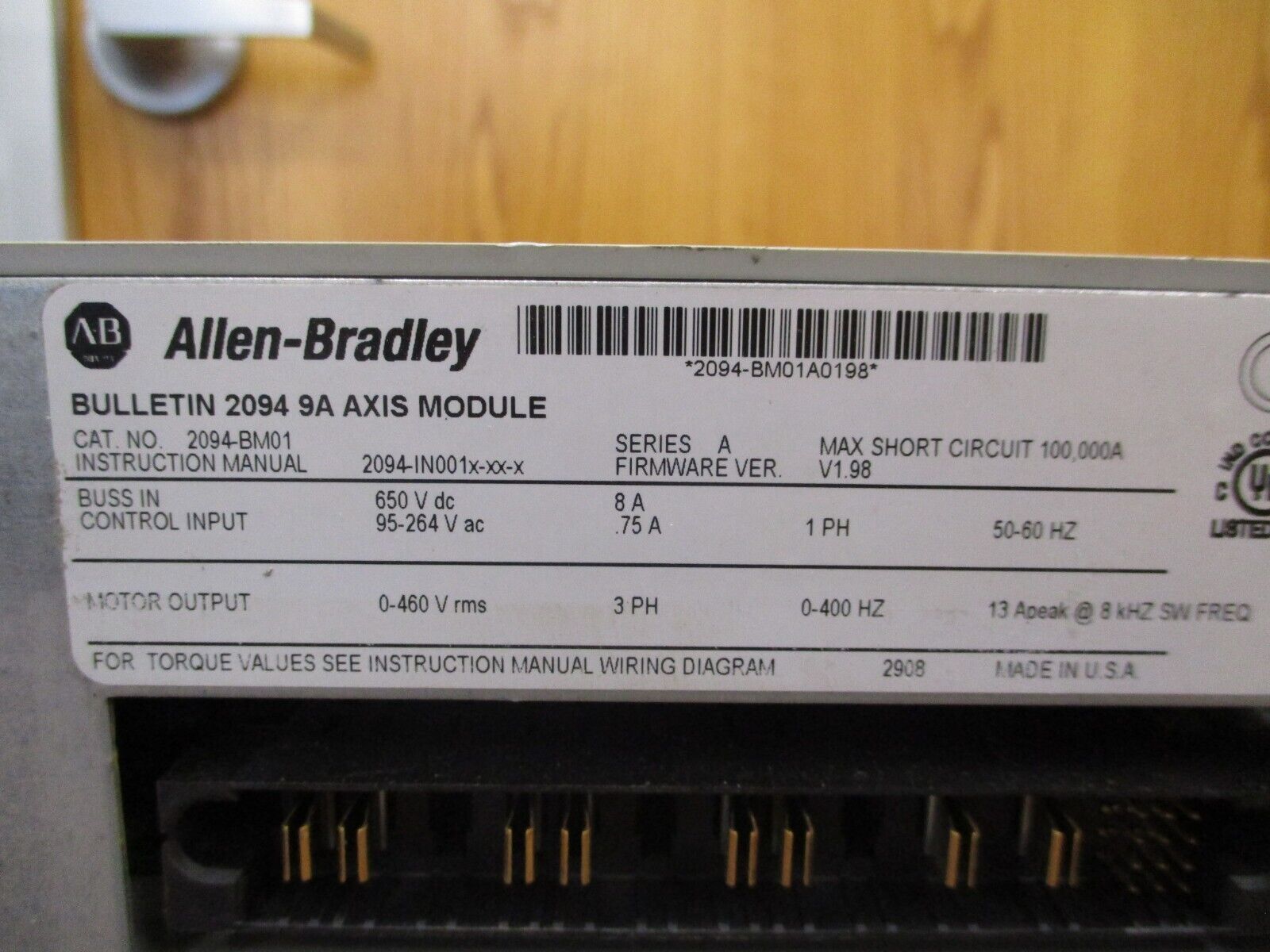 Allen-Bradley Kinetix 6000 Axis Module 2094-BM01 Ser. A F/W Ver. V1.98 Used