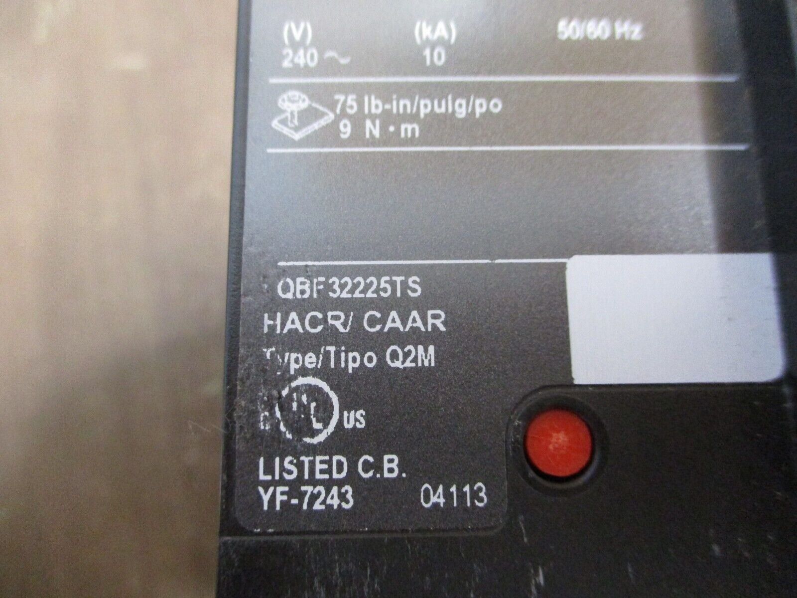 Square D PowerPact QB 225 Circuit Breaker QBF32225TS 225A 240V 3P Used