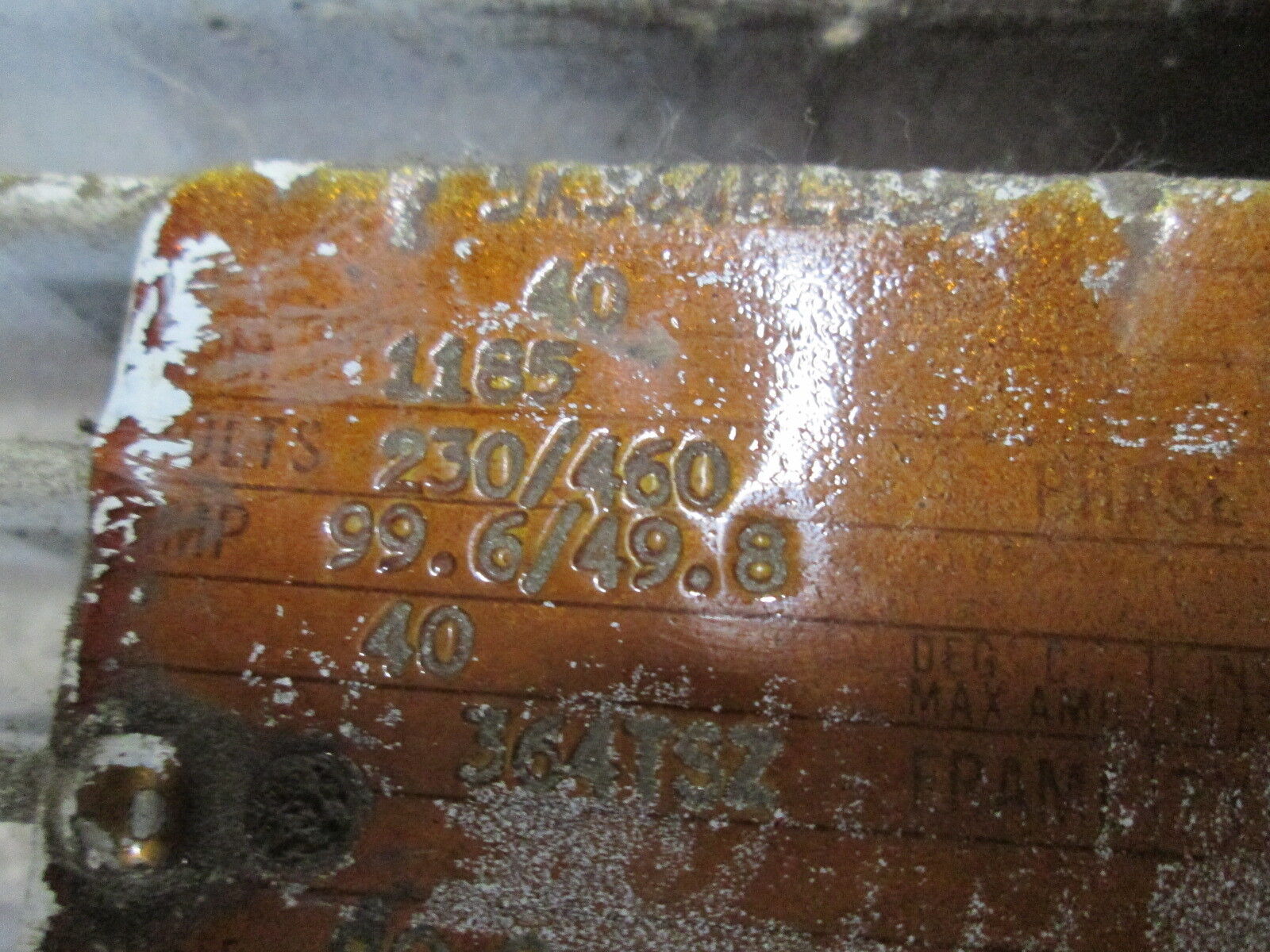 Reliance Dual Shaft AC Motor 40HP 1200RPM FR: 364TSZ 230/460V 99.6/49.8A Used