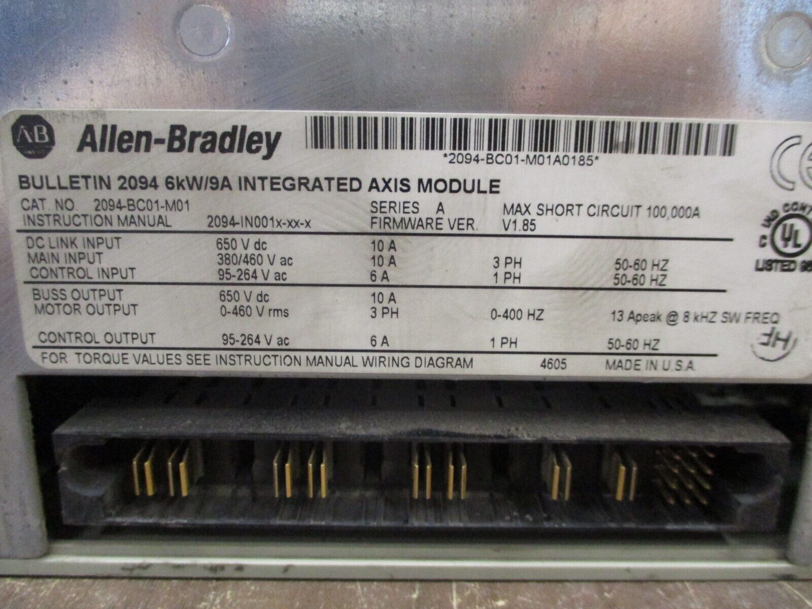 Allen-Bradley Kinetix 6000 Integrated Axis Module 2094-BC01-M01 Ser. A Used