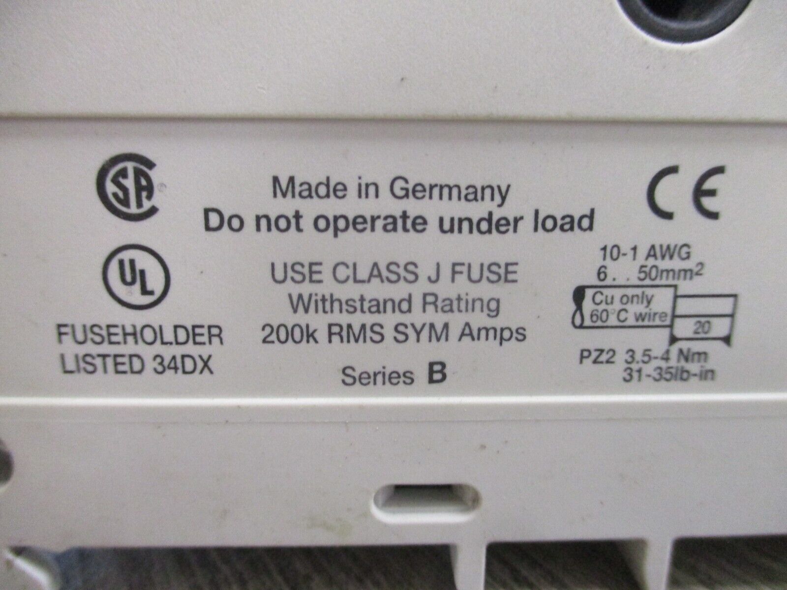 Allen-Bradley Fuseholder 1492-FB3J60-L 60A 600V 3P Used