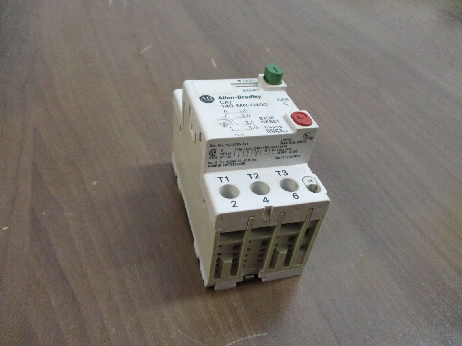 Allen-Bradley Manual Starter 140-MN-0400 Ser. C Trip: 2.5-4.0A Used