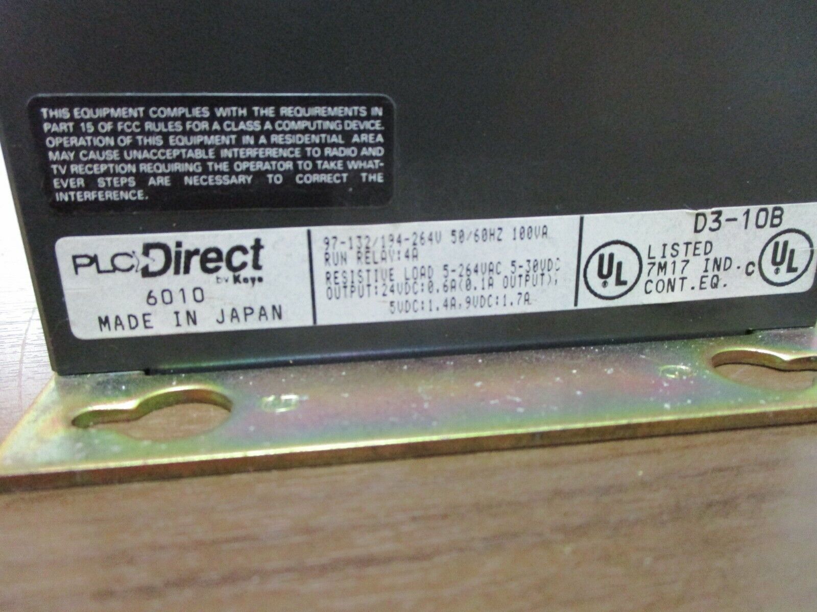 PLC Direct Koyo Direct Logic 305 PLC Rack D3-10B 10-Slot 110/220V Used