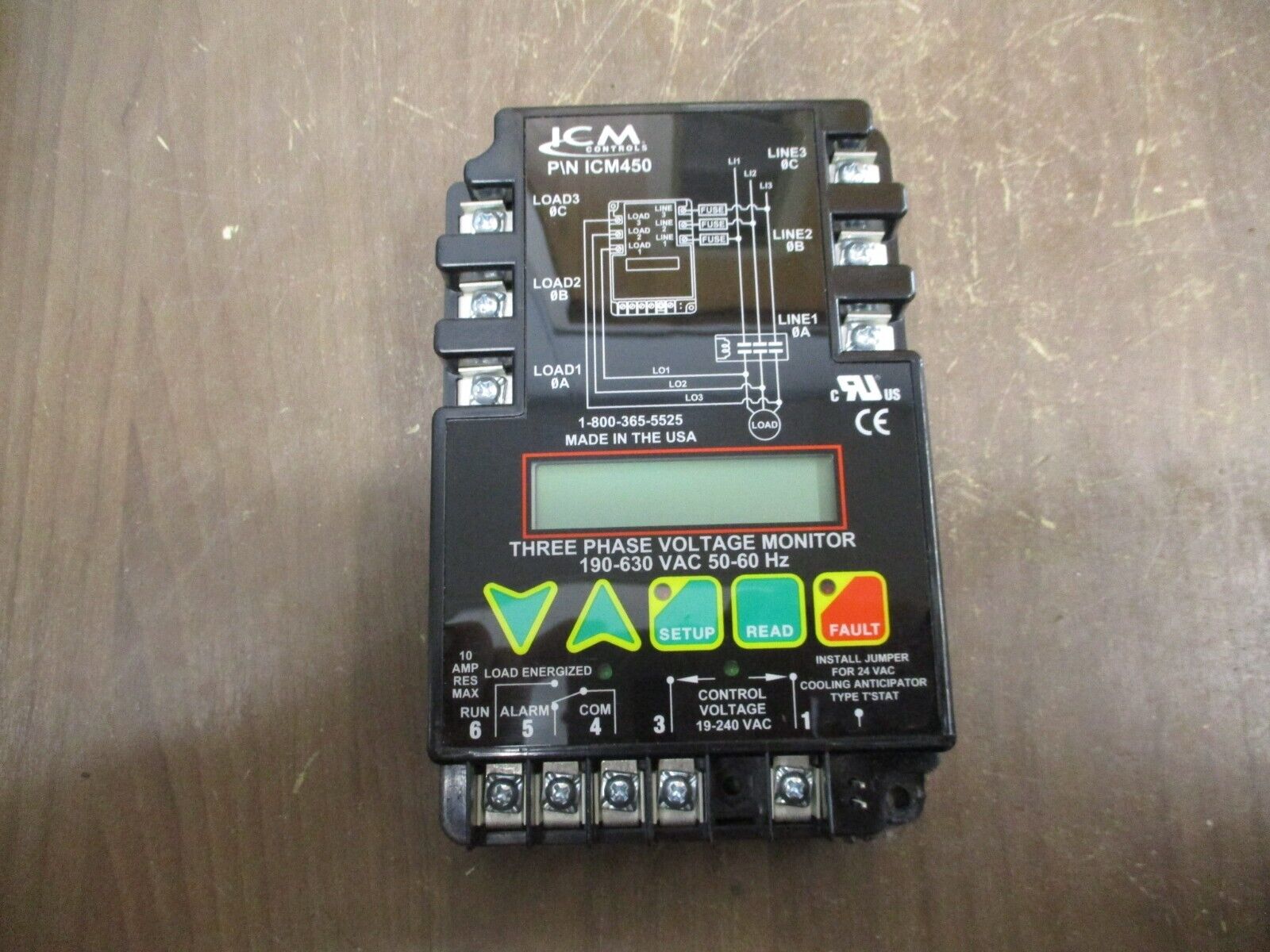 ICM Controls 3Ph Voltage Monitor ICM450 190-630V 50-60Hz Used