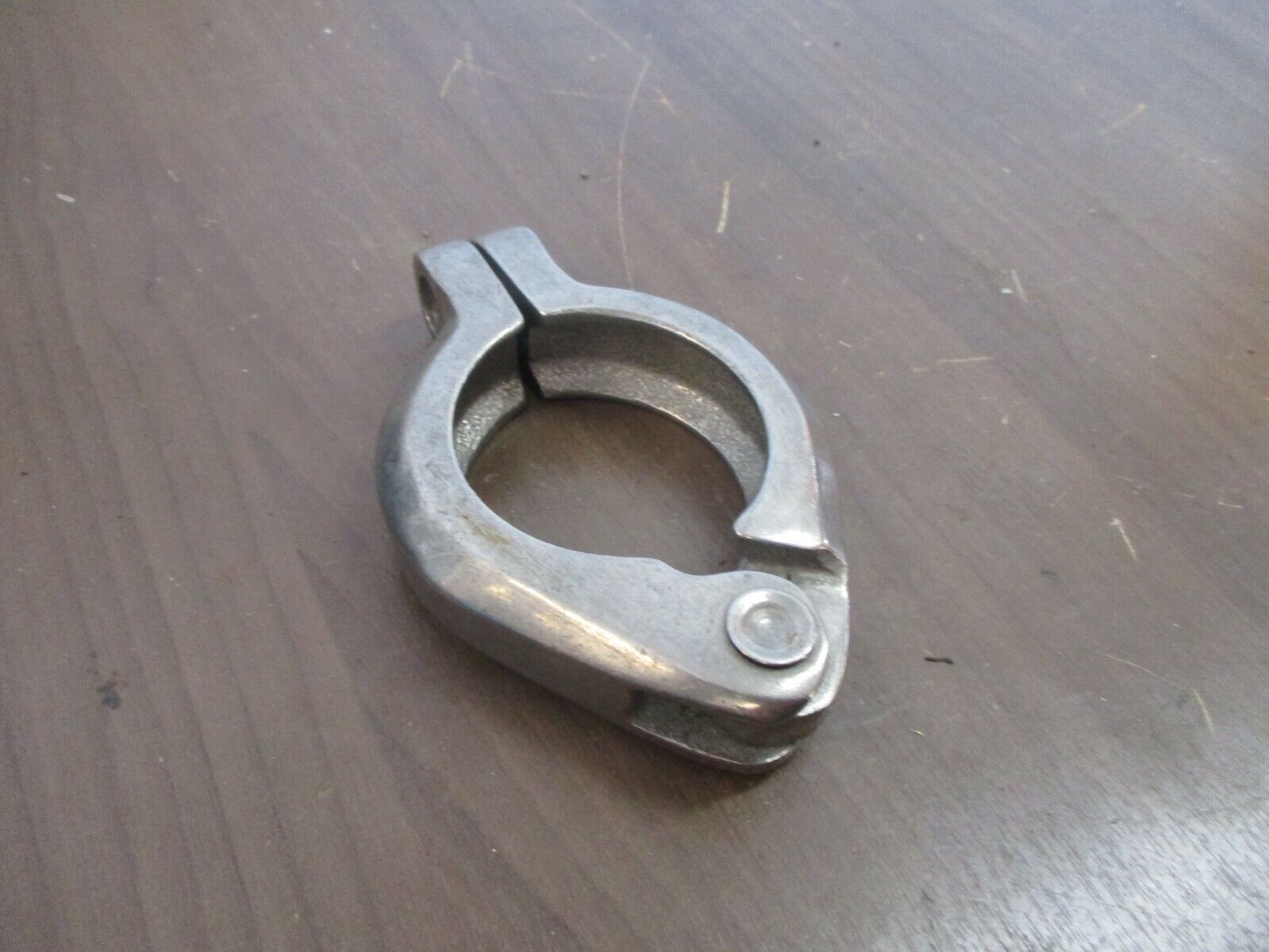 Misc. Brand Hinged Split-Ring Clamp Size: 2" Stainless Steel *No Bolt* Used