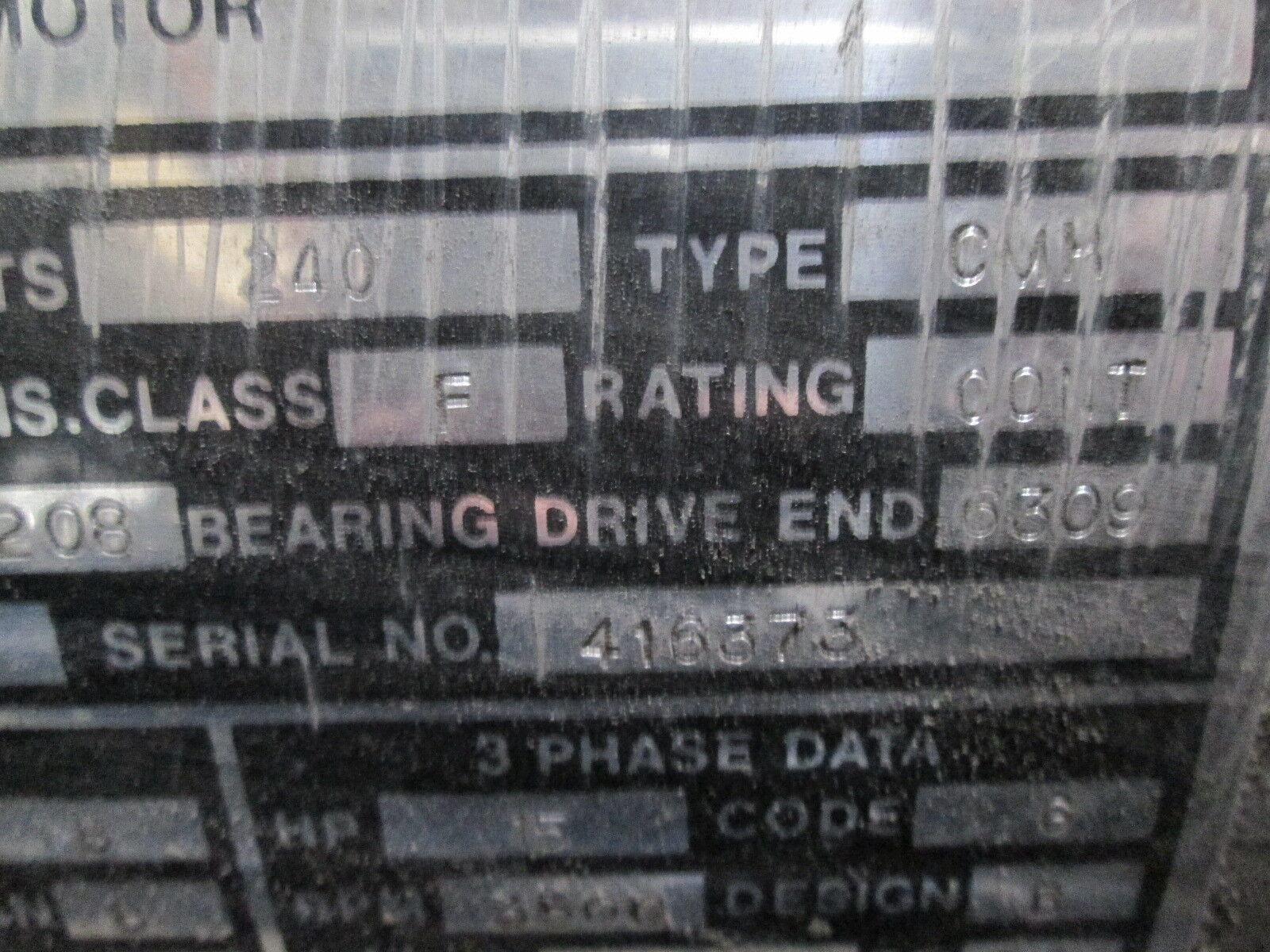 Ronk Farmpowr Motor FR: 254TZ 15HP 3500RPM 240V Used