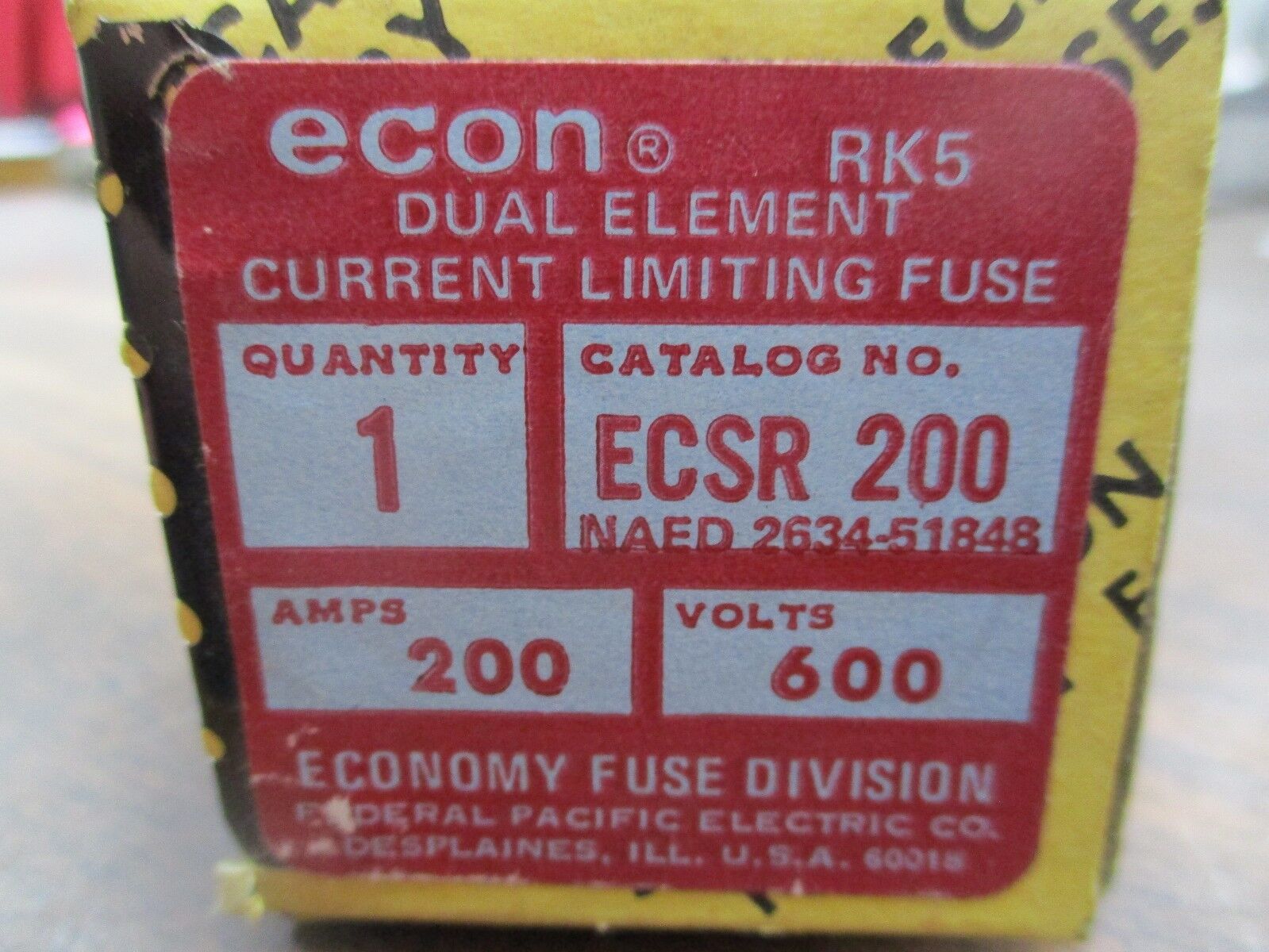 Econ Fuse ECSR 200  200A  600V  New Surplus