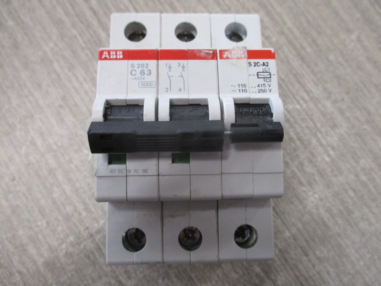 ABB Circuit Breaker S 202 C 63 63A 400V 3P Used