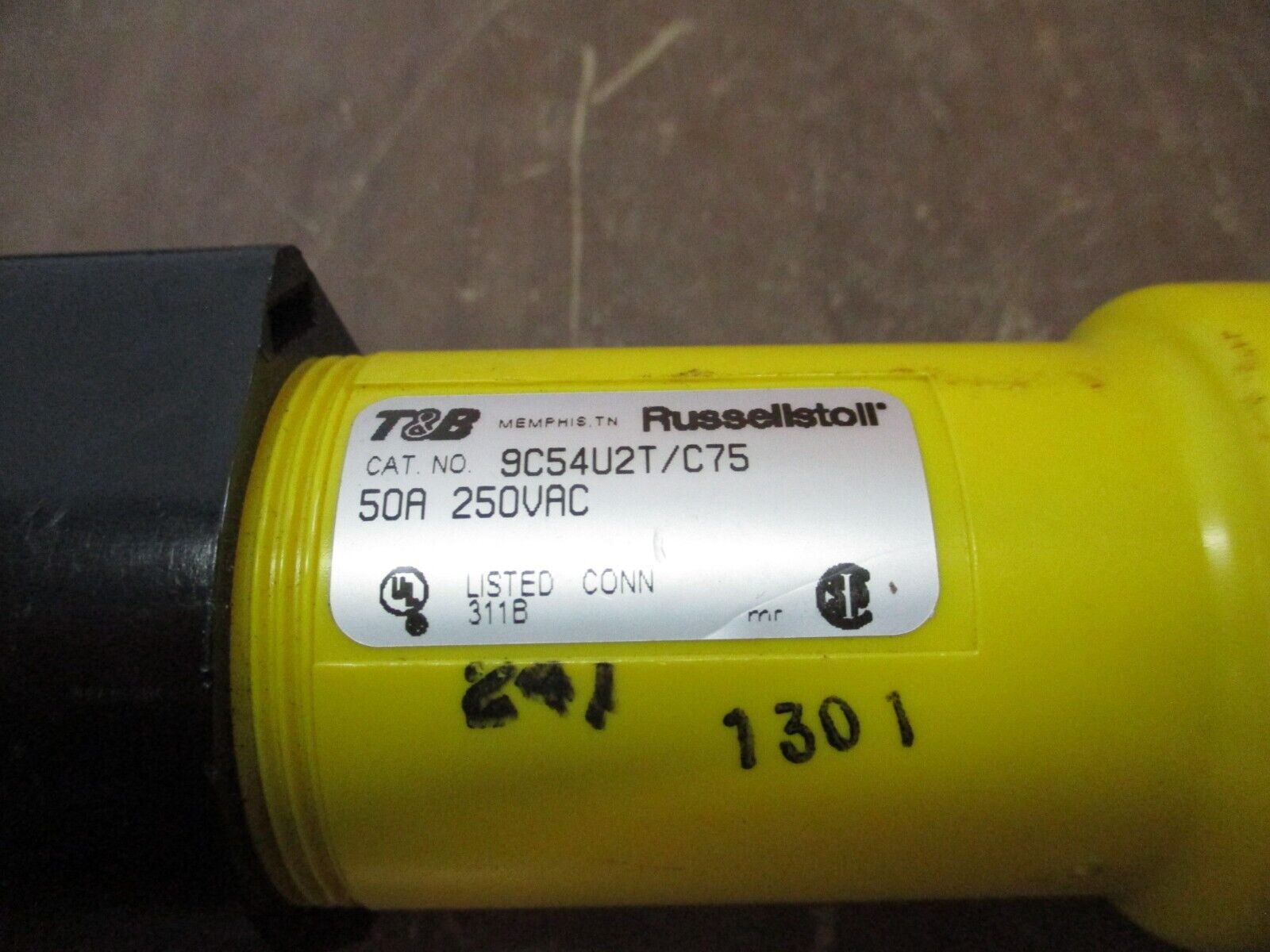 Russellstoll Connector 9C54U2T/C75 50A 250V 3P 4W Used