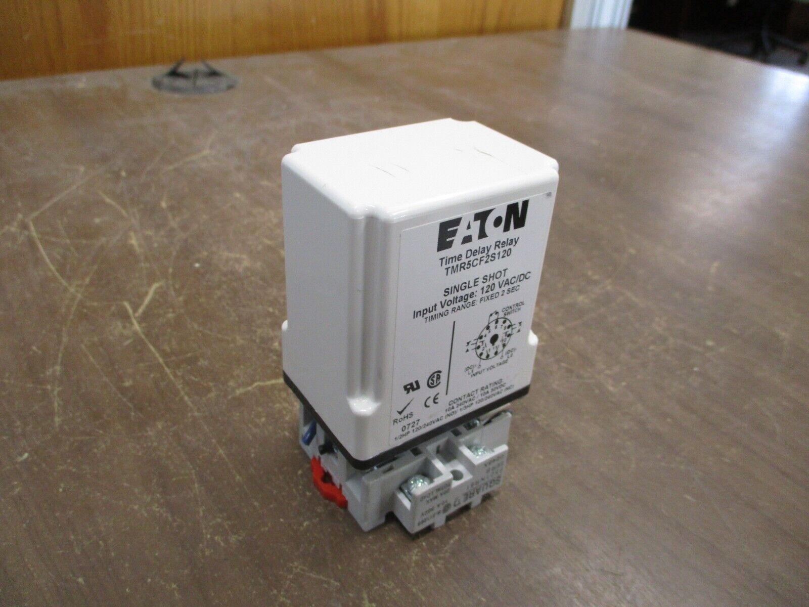 Eaton Time Delay Relay TMR5CF2S120 120V AC/DC Delay: Fixed 2 Sec w/ Base Used