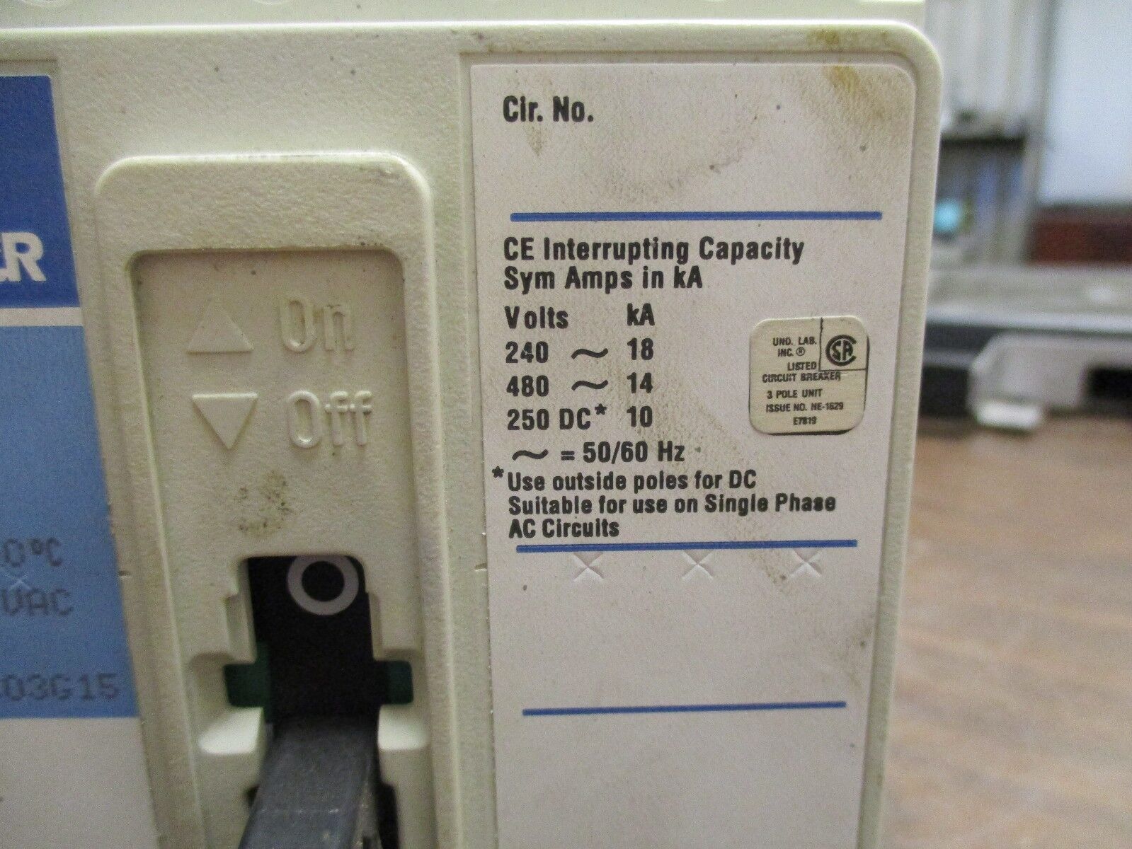 Challenger Circuit Breaker CE3100 100A 480V 3P Used