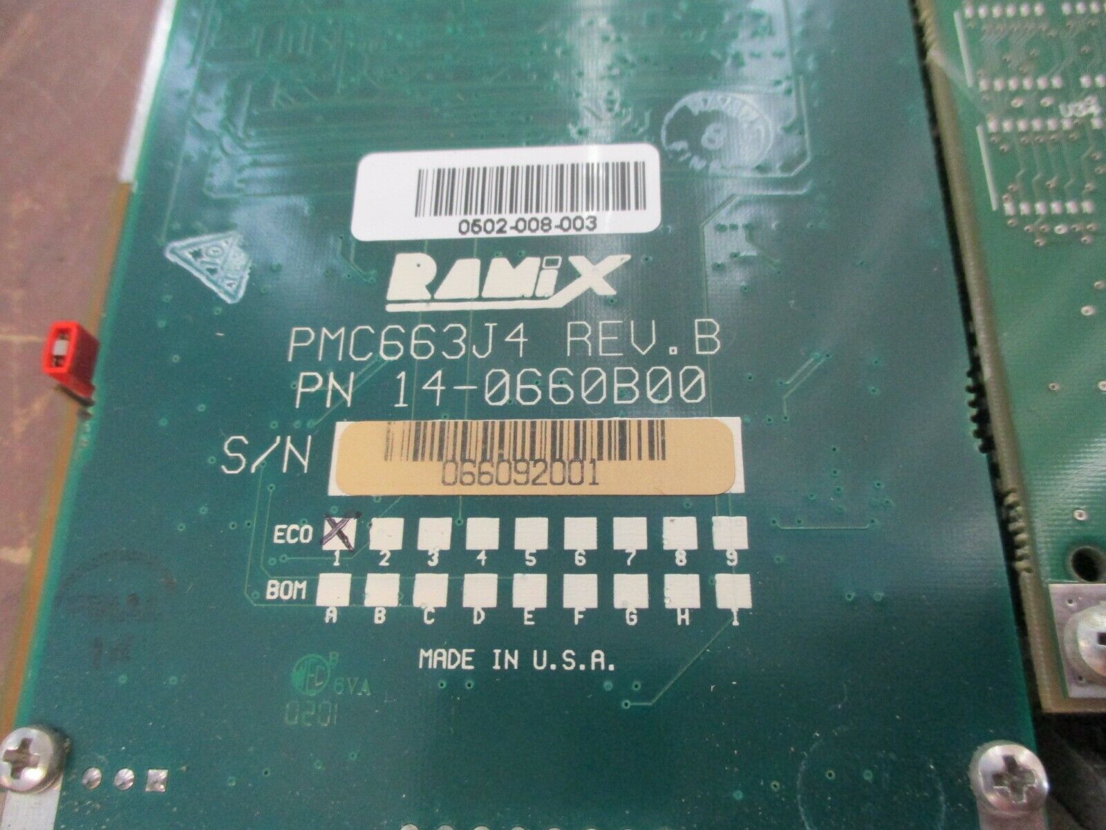 Motorola Compact PCI Board MCP750 Ramix Ethernet Controller: 14-0660B00 Used