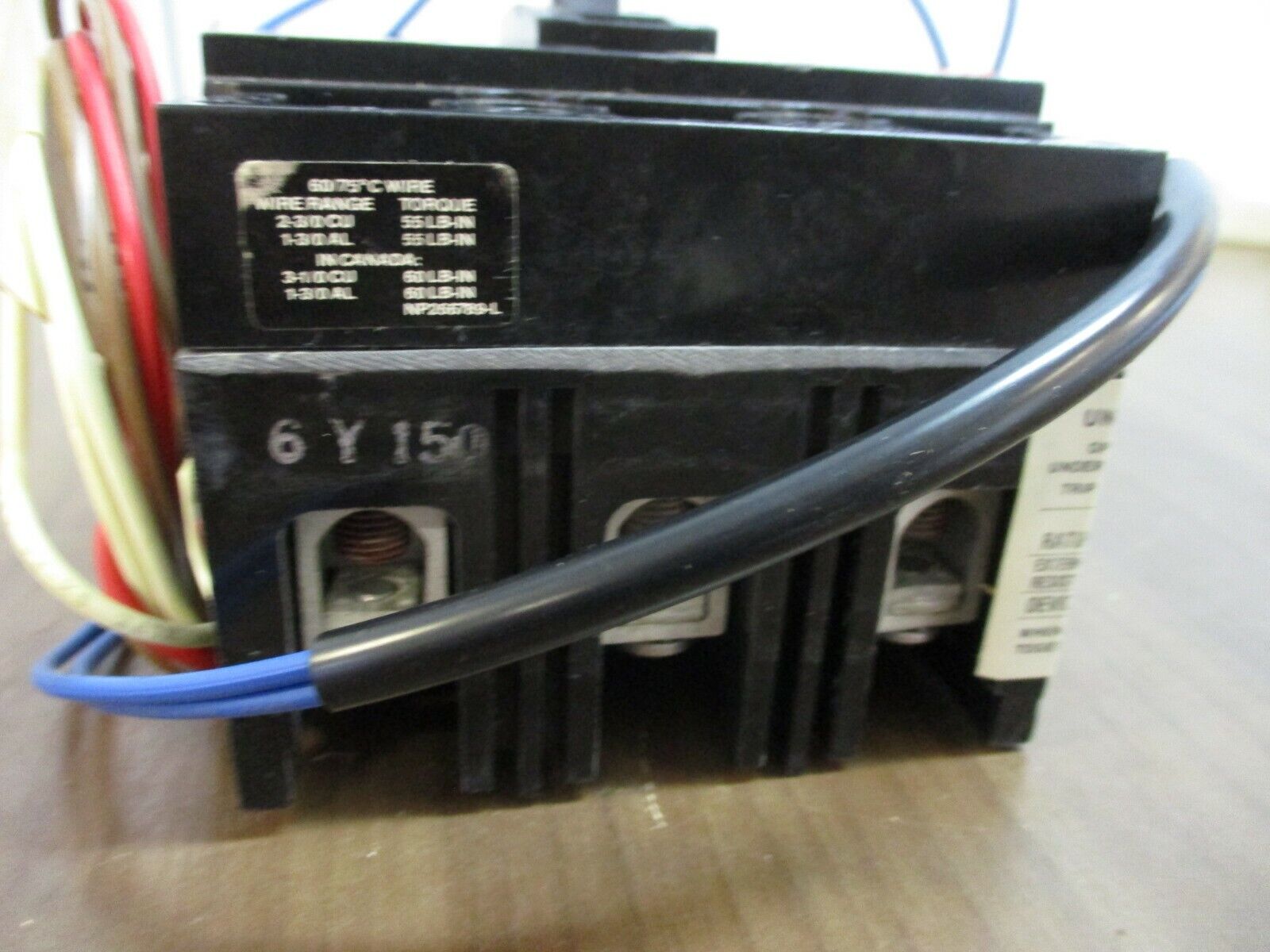 GE TED Circuit Breaker TED136YT150 150A 600V 3P Used