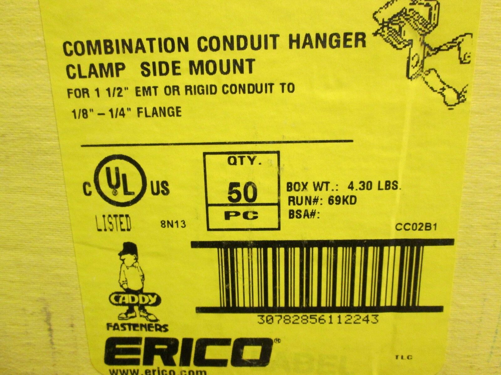 Caddy Side Mount Combination Conduit Hanger 24M24SM Box of 50 Pcs.