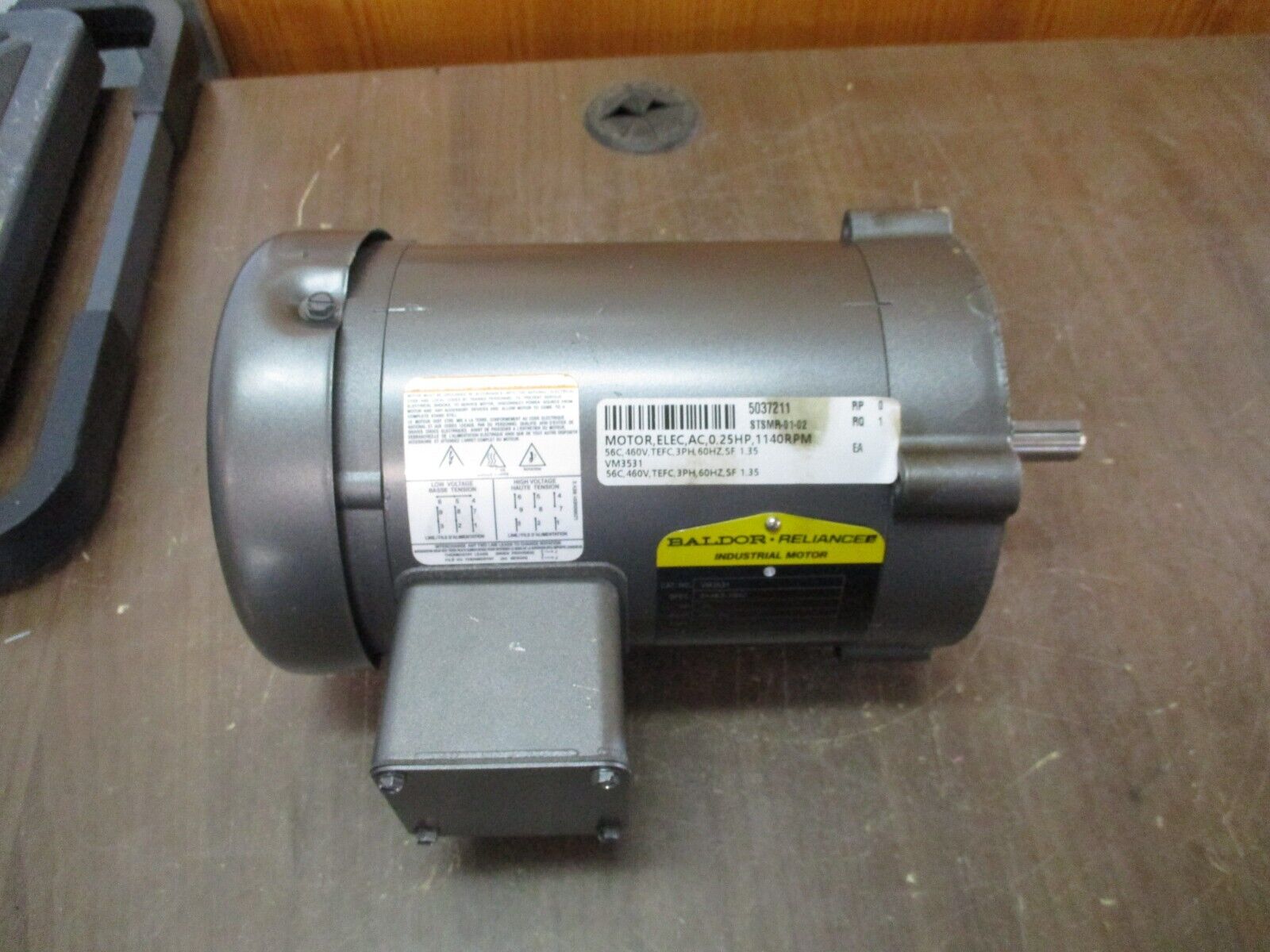 Baldor Motor VM3531 0.25HP 1200RPM 230/460V 1.4/0.7A 3Ph 60Hz 56C Frame