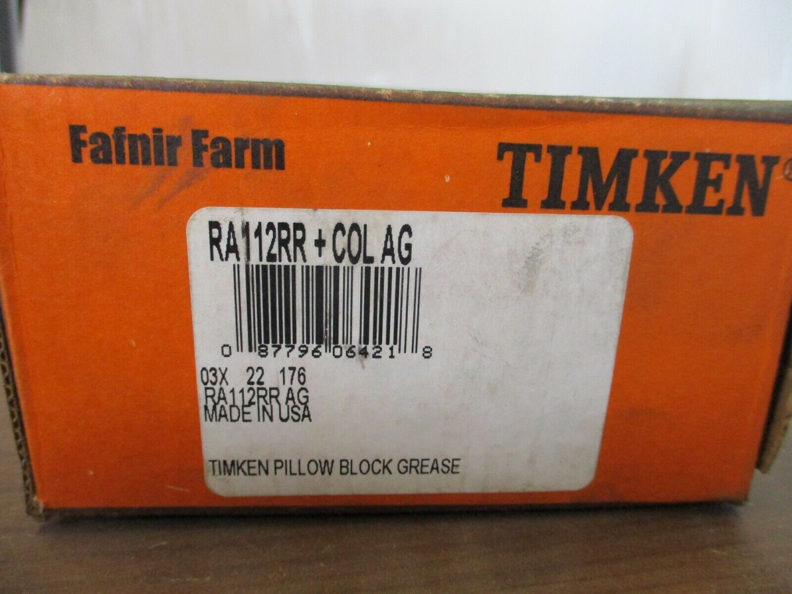 Timken Fafnir Farm Bearing Insert RA112RR+COL AG New Surplus