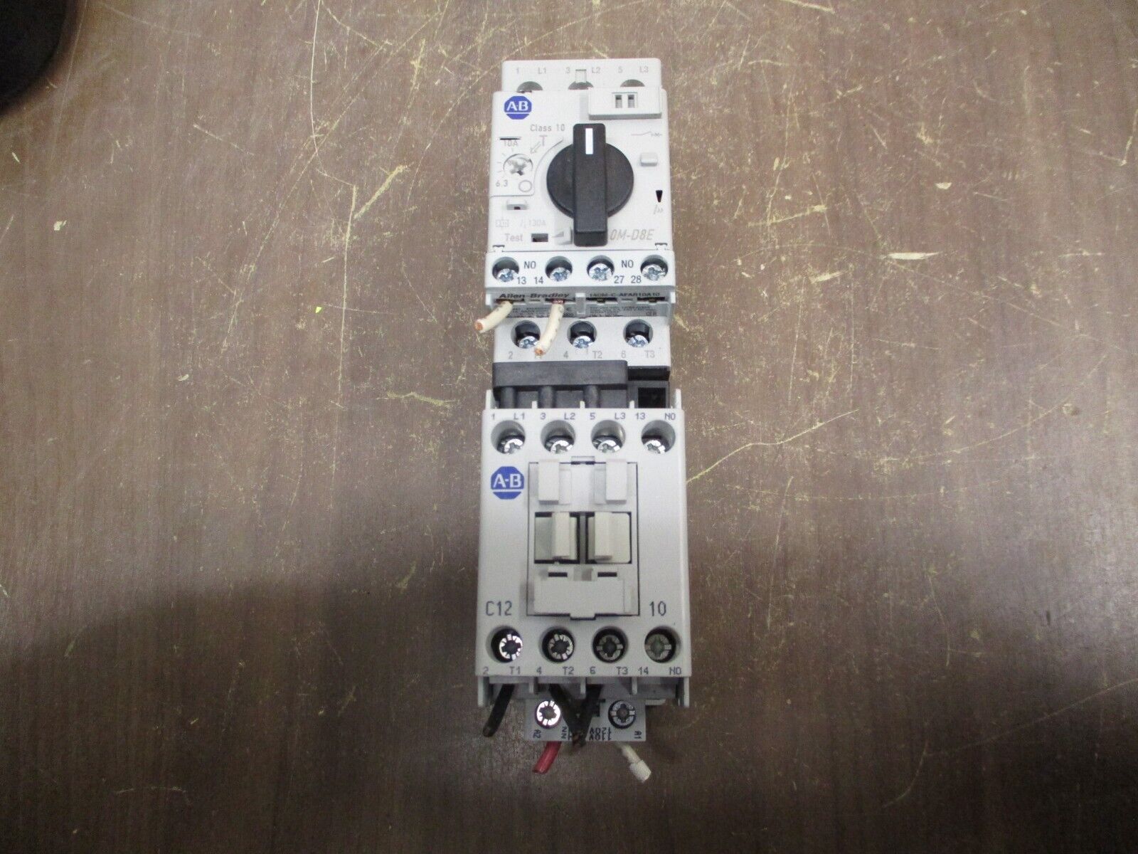 Allen-Bradley Starter 100-C12*10 / 140M-D8E-C10 120V Coil Trip: 6.3-10A Used