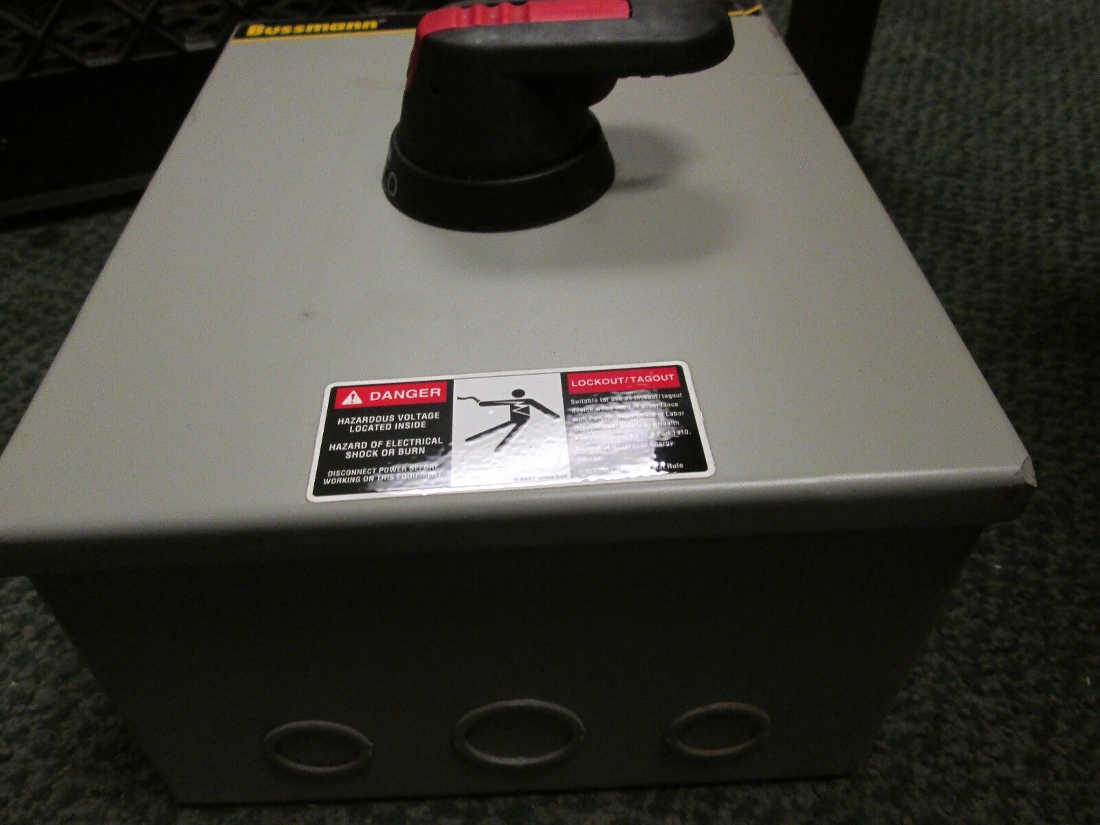 Bussmann Disconnect Switch ENF301-3PB6 30A 600V *Missing Door Clamp* Used