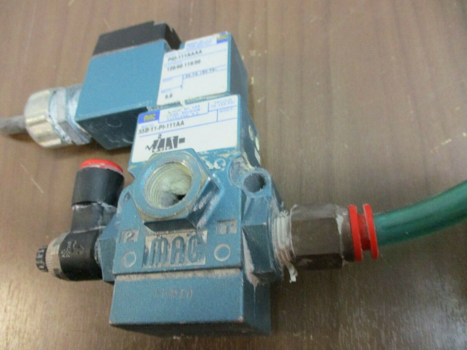 MAC Solenoid Valve 55B-11-PI-111AA VAC to 150 PSI w/ PID-111AAAA Used