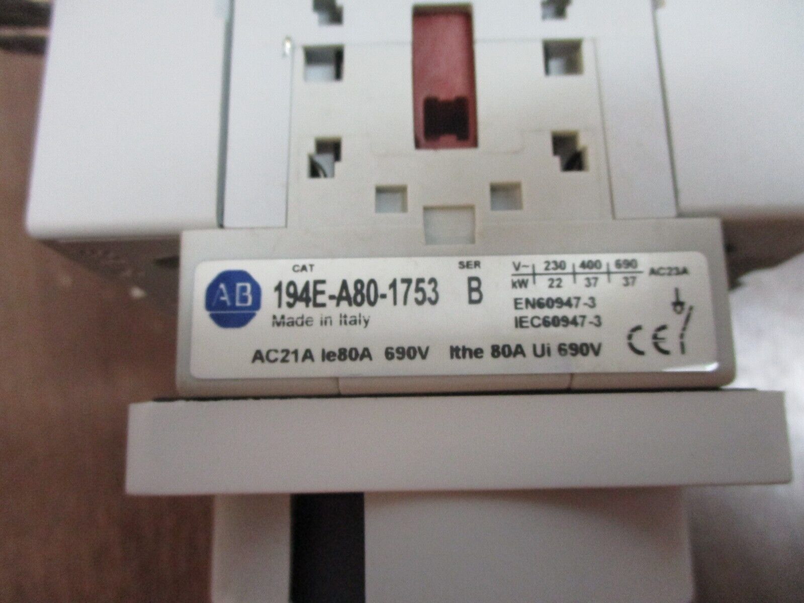 Allen-Bradley Disconnect Switch 194E-A80-1753 Ser. B 80A 600V Used