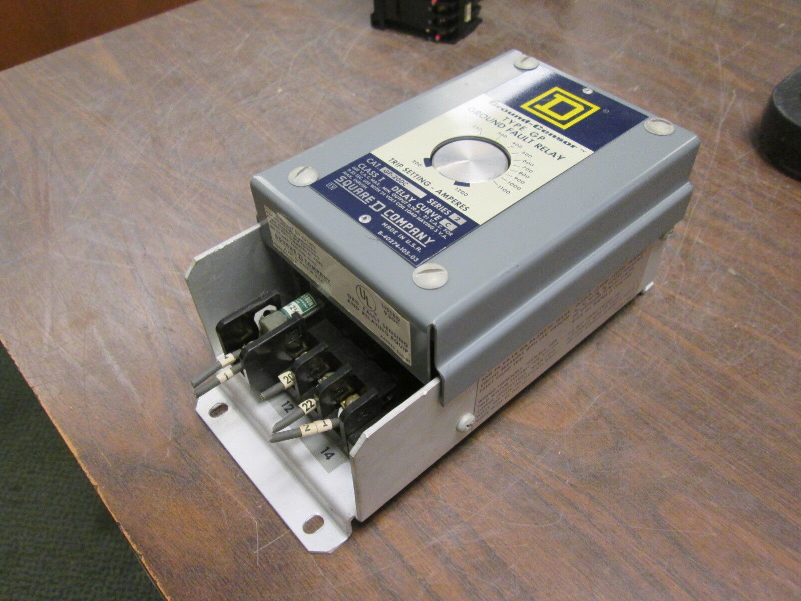 Square D Ground-Censor Type GP Ground Fault Relay GP-200C Ser. 2 Delay Curve: C