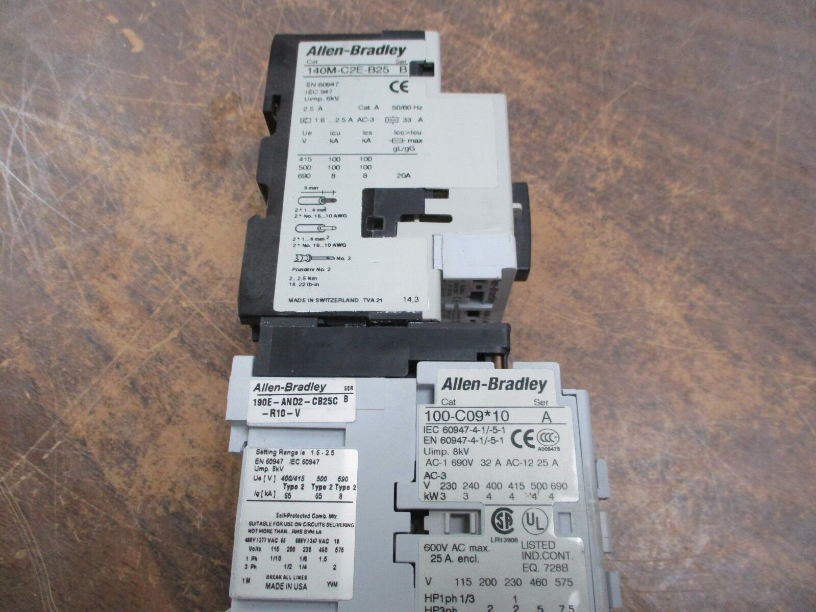 Allen-Bradley Starter 190E-AND2-CB25C-R10-V Ser. B 120V Coil 25A 600V Used