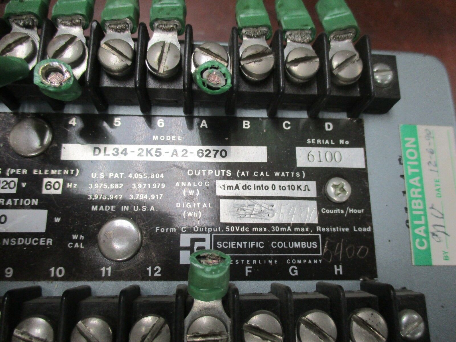 Scientific Columbus Digilogic Watt/Watthour Transducer DL34-2K5-A2-6270 3Ph 4W