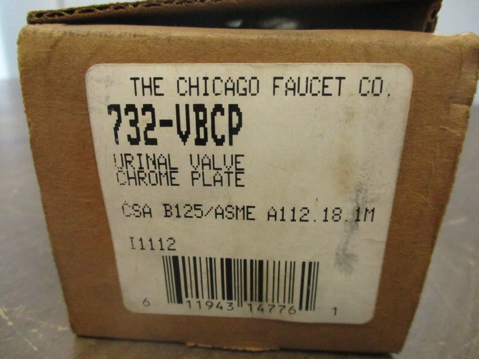 Chicago Faucet Co. Urinal Valve 732-VBCP Chrome Plate New Surplus