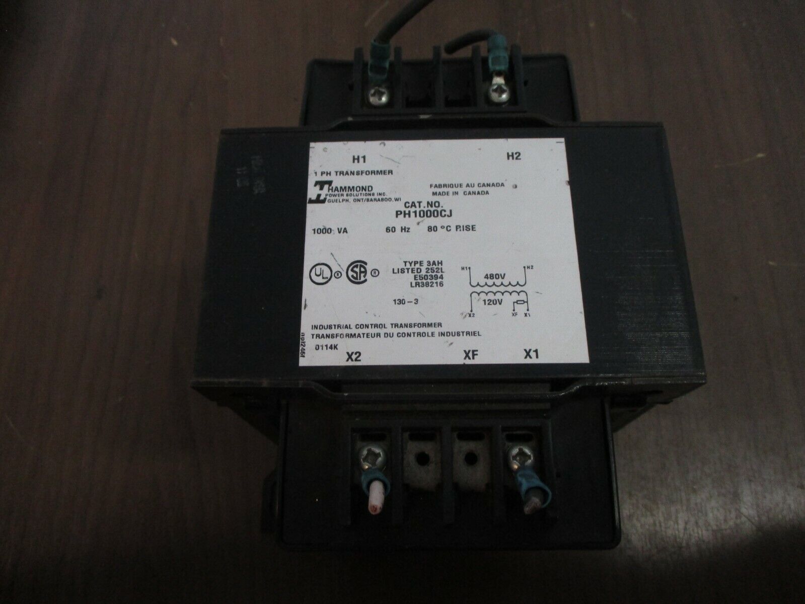 Hammond Transformer PH1000CJ 1000VA Pri: 480V Sec: 120V 60Hz Used
