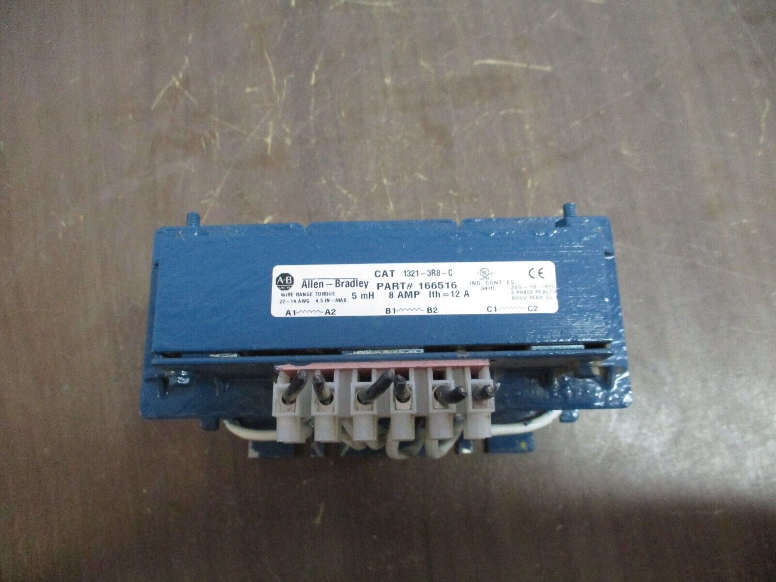 Allen-Bradley 1321-3R8-C Line Reactor 166516 5mH 8A 3Ph 600V Used