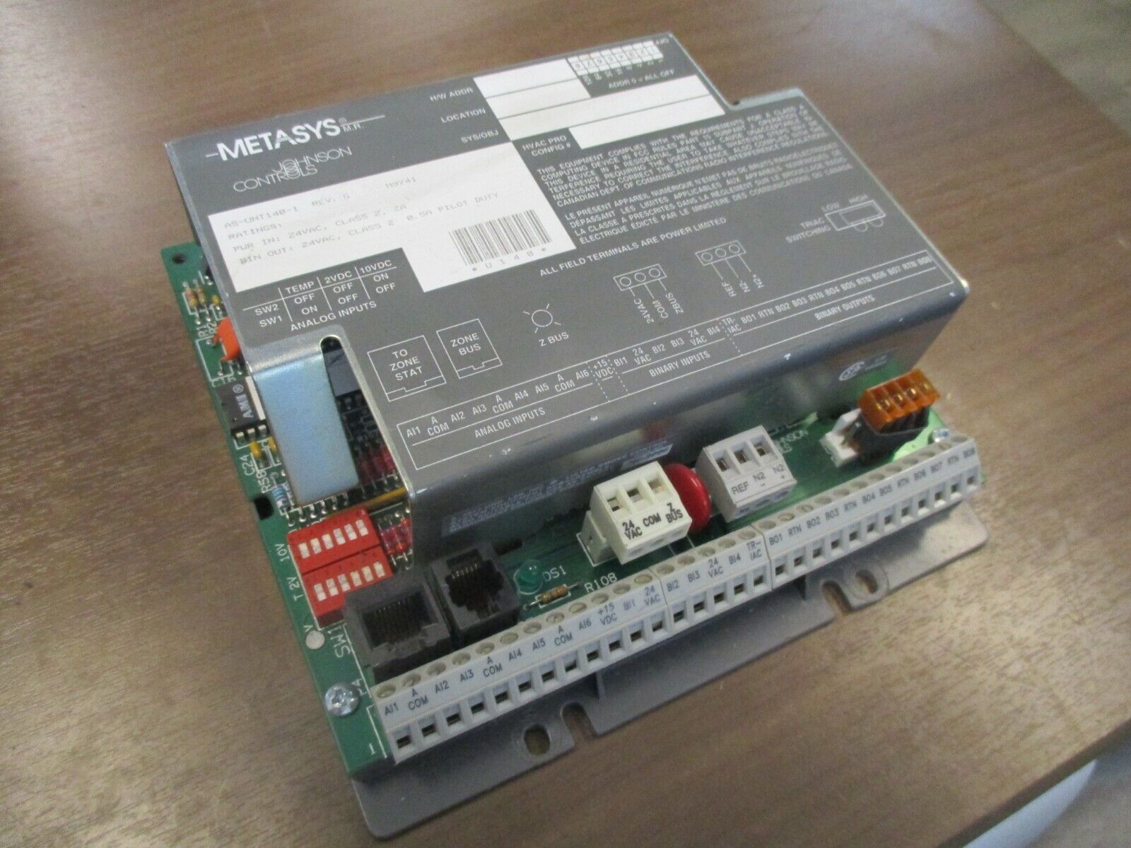 Johnson Controls Metasys Unitary Controller AS-UNT140-1 Rev. G 24VAC Used