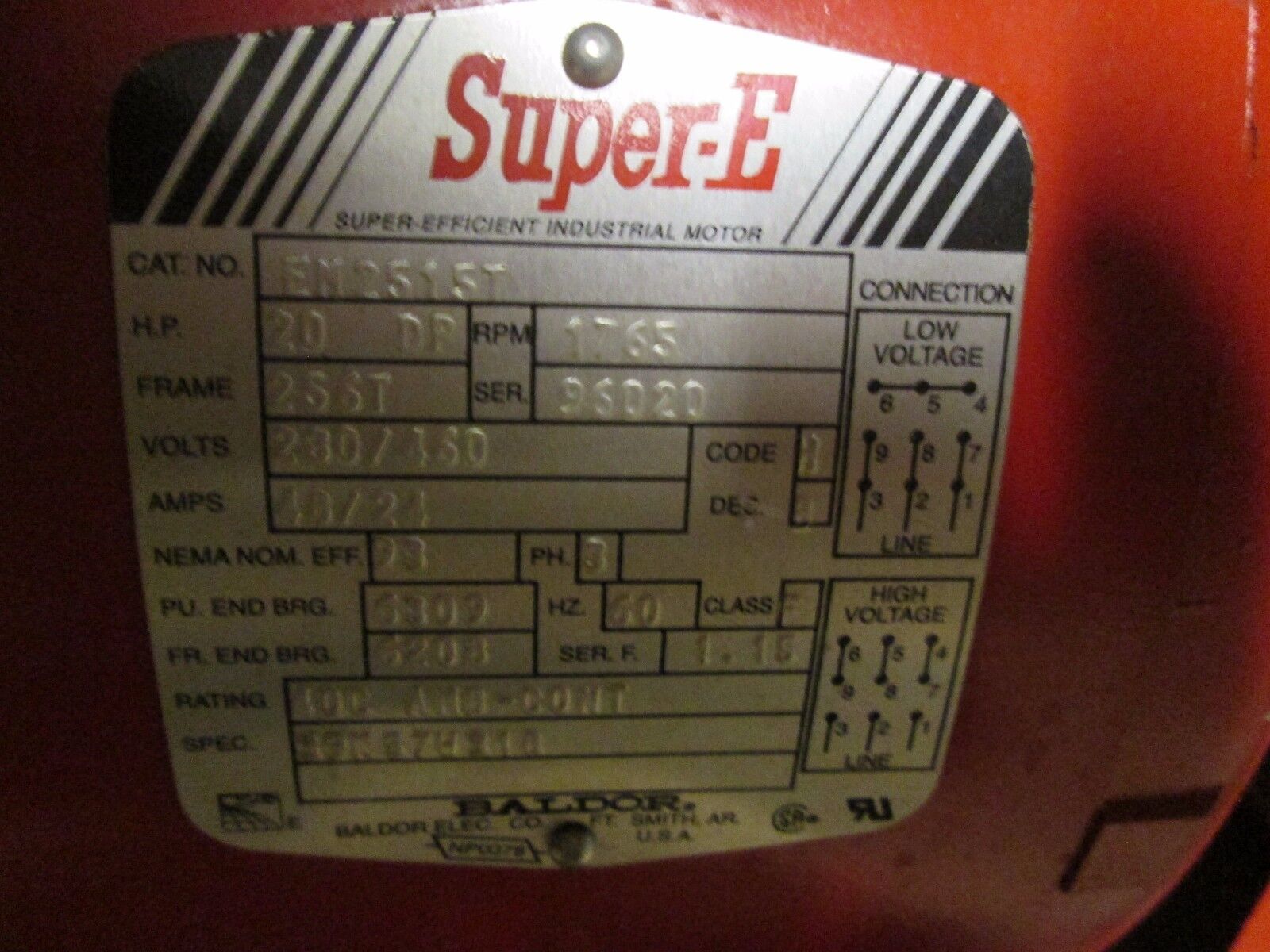 Bell & Gossett Motor & Pump 4E 10.375 BF, 20HP, 380GPM, Head 100FT Used