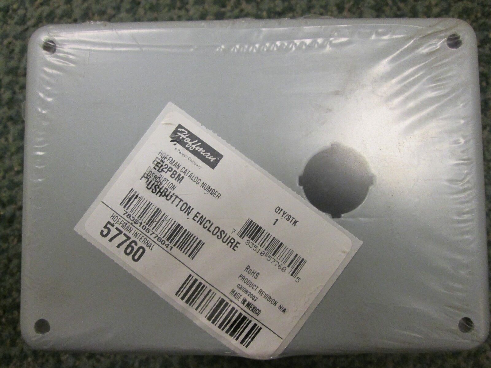 Hoffman Push Button Enclosure ED2PBM 2 Hole New Surplus