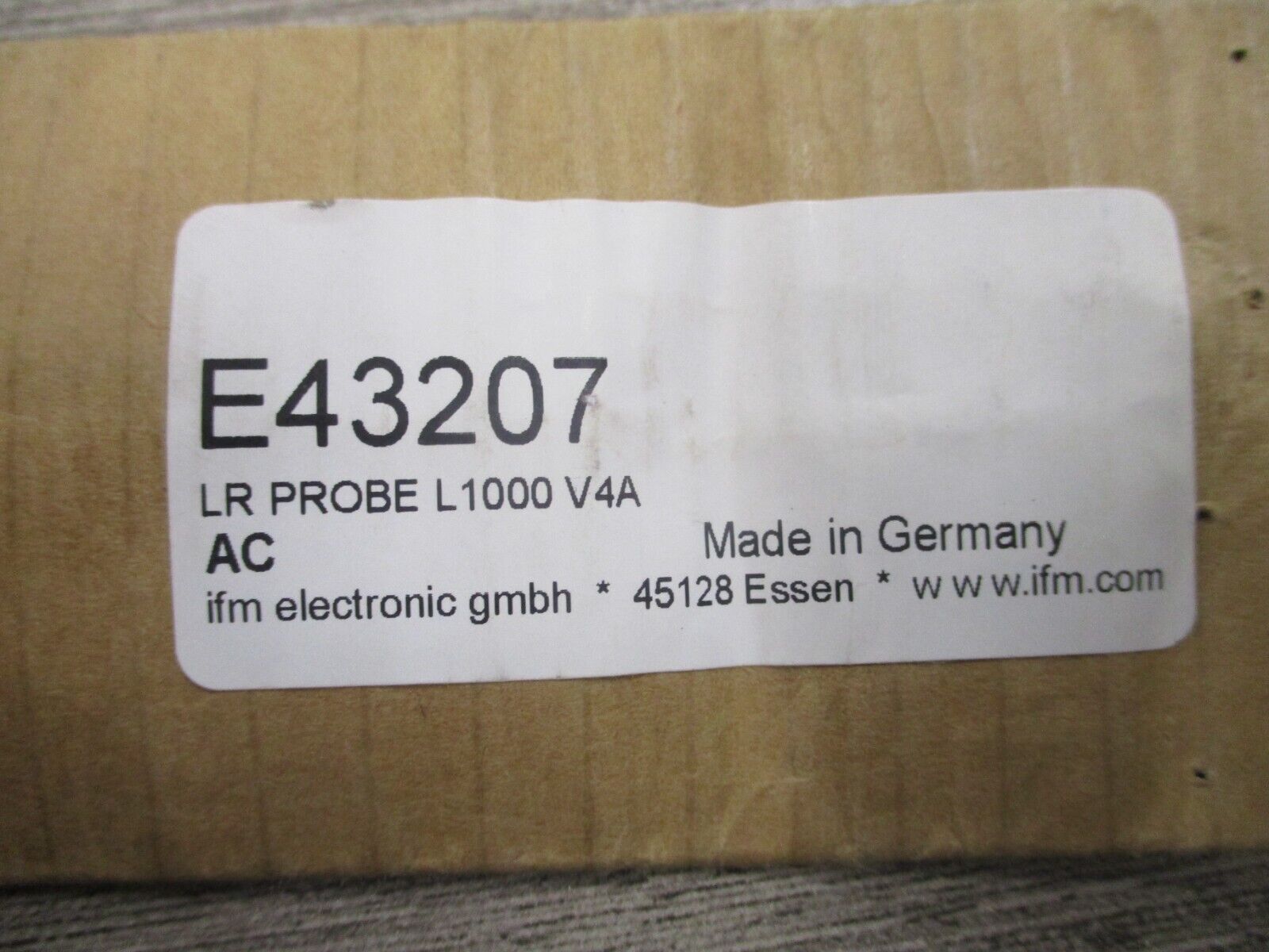 ifm LR Probe L1000 E43207 E43207 New Surplus
