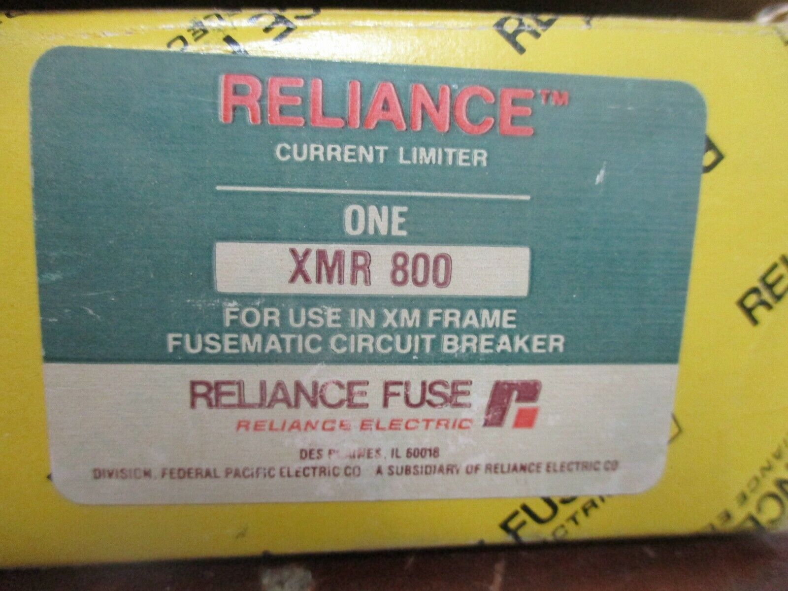 Reliance Circuit Breaker Fuse XMR 800 800A New Surplus