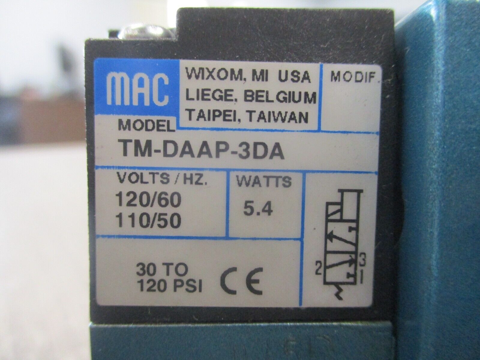 MAC Solenoid Valve 82A-BC-000-TM-DAAP-3DA Used