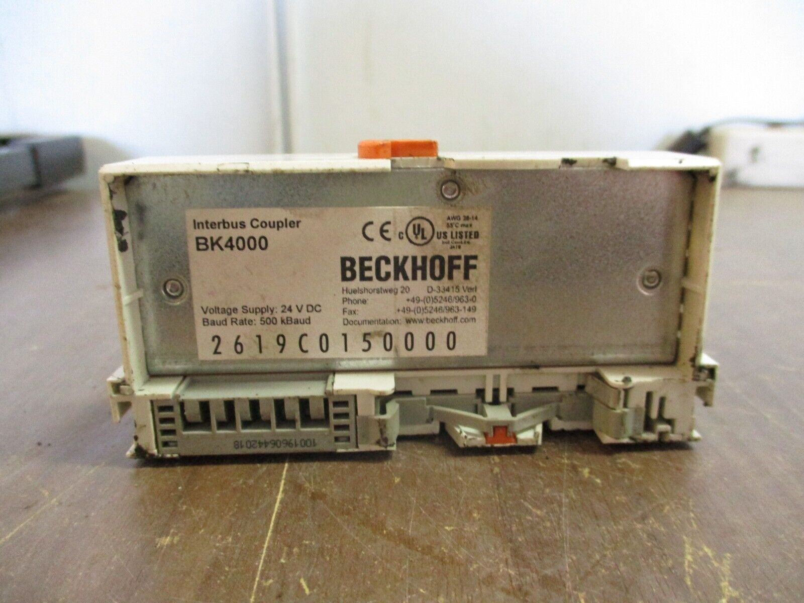 Beckhoff Interbus Coupler BK4000 24VDC 500kBaud Used