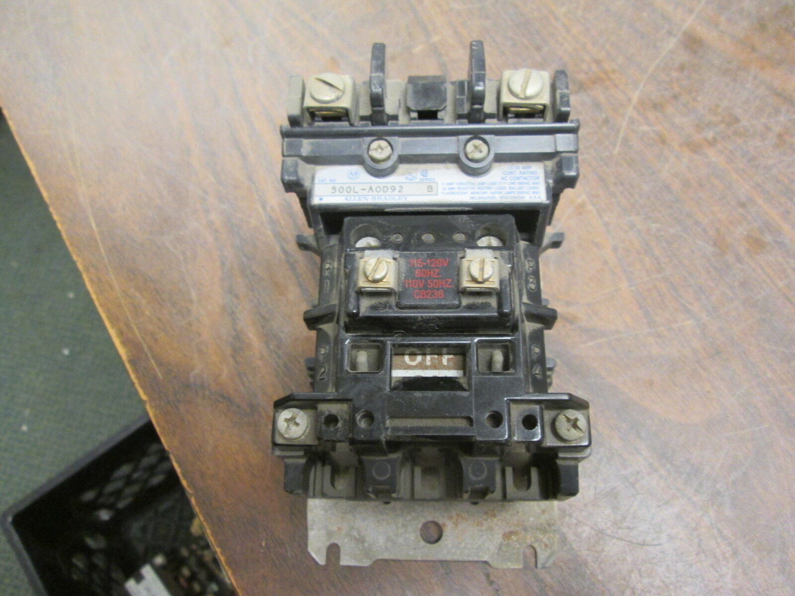 Allen-Bradley Contactor 500L-A0D92 15/20A 115-120V Coil Used