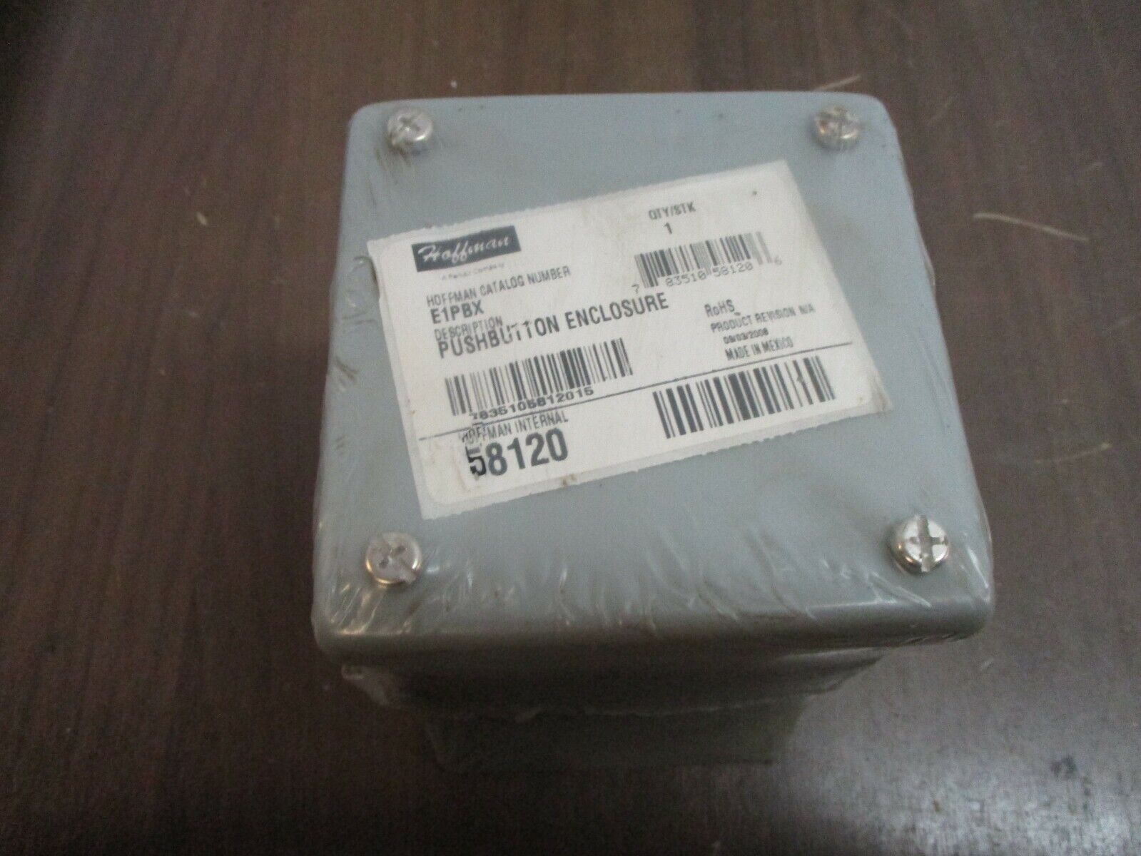 Hoffman Pushbutton Enclosure E1PBX 1-Position New Surplus