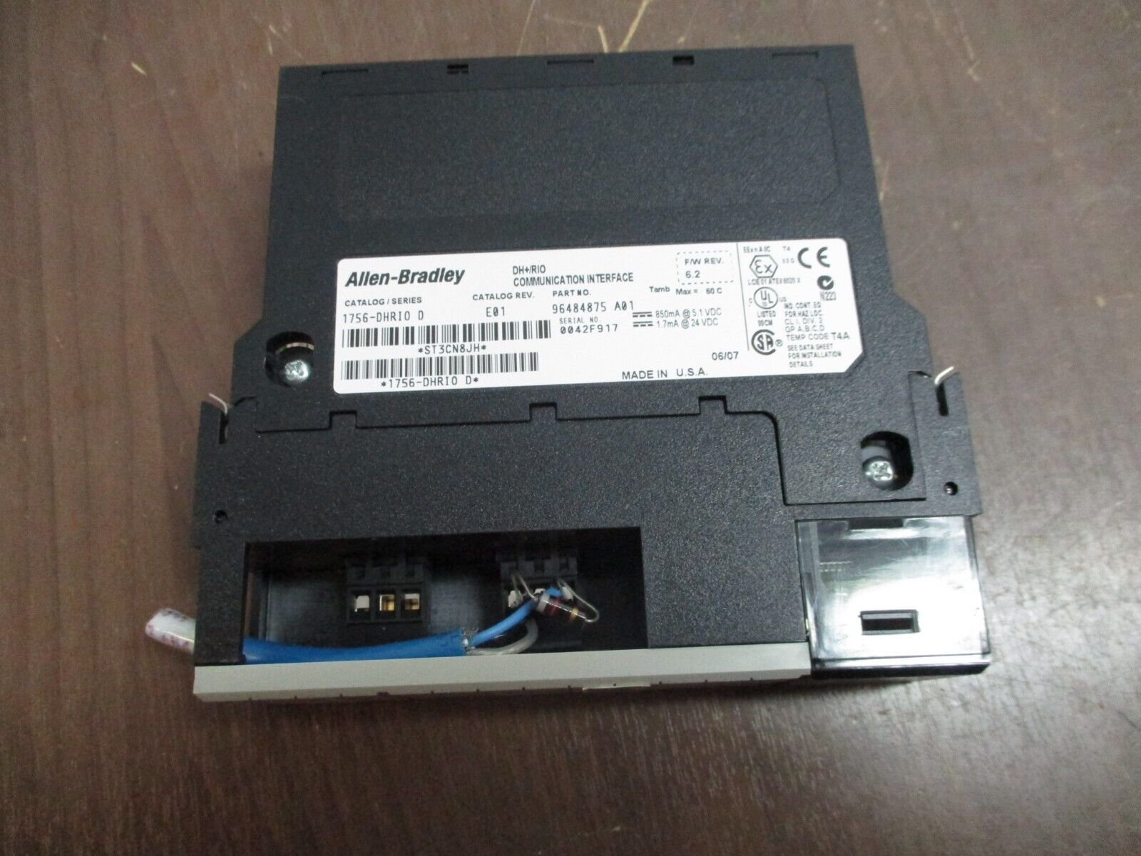 Allen-Bradley DH+/RIO Comm. Interface Module 1756-DHRIO Ser. D F/W. Rev. 6.2