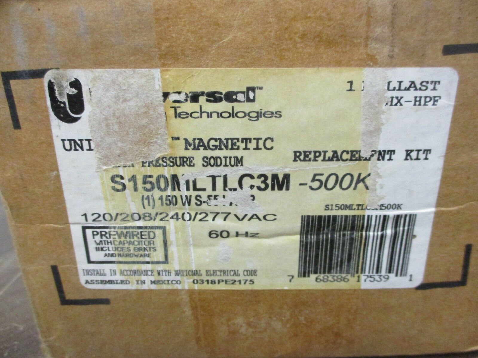 Universal Lighting Ballast Replacement Kit S150MLTLC3M-500K 150W 60Hz