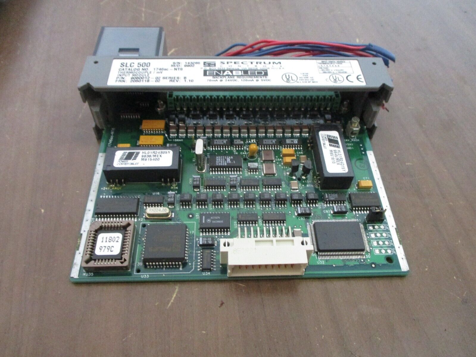 Spectrum Controls SLC 500 Thermocouple / MV Input Module 1746sc-NT8 Ser. B Used