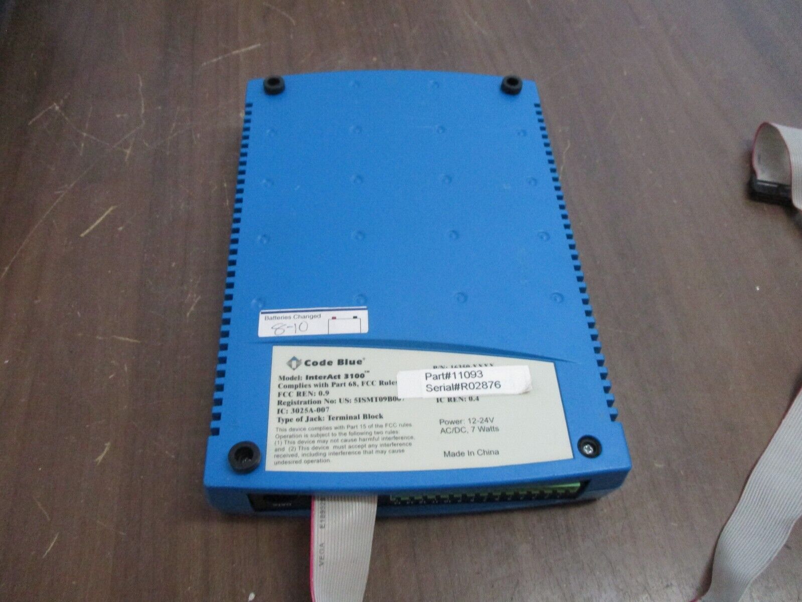 Code Blue InterAct 3100 Voice Intercom 16350-XXXX Rev. 2.4 *Missing (1) Foot*